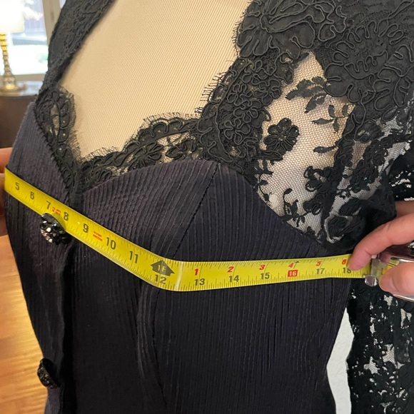 Women's Lace Embellished Skirt suit with rhinestone buttons - Picture 13 of 13